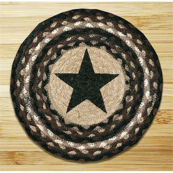 Capitol Earth Rugs Black Star Printed Round Swatch 80-313BS